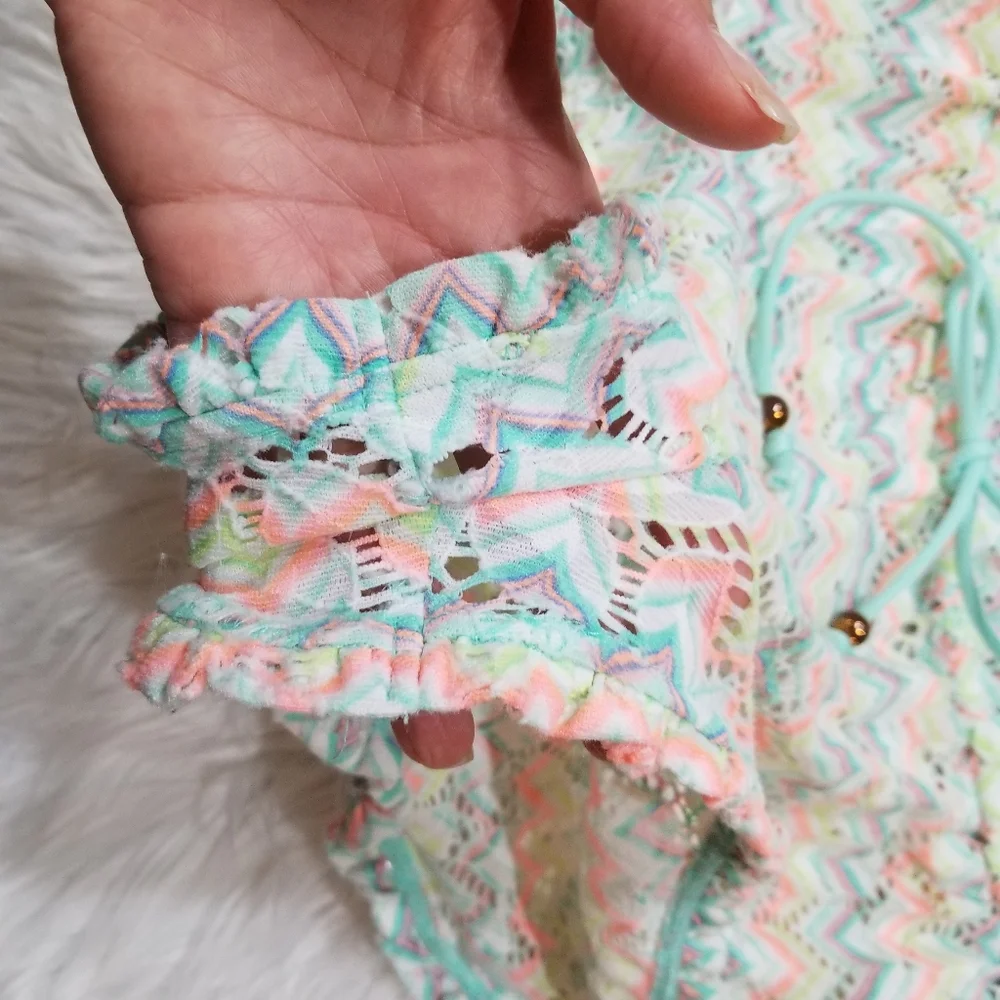 VICTORIA S' SECRET Multicolor Romper O Cover Swimsuit SIZE L/G.. - Picture 8 of 12